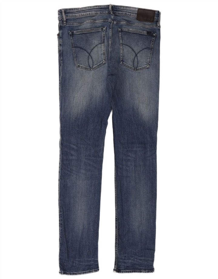 Męskie dżinsy Calvin Klein W34 L34 Niebieskie bawełniane