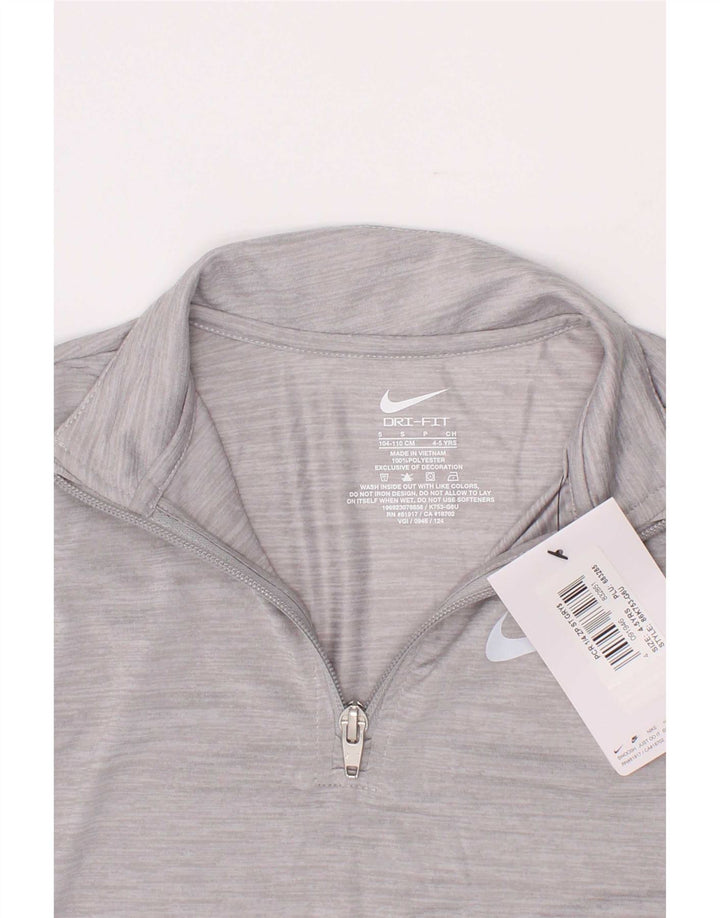 Chłopięcy dres Nike Dri Fit, sweterek, rozmiar 4-5 lat, mały, szary nakrapiany