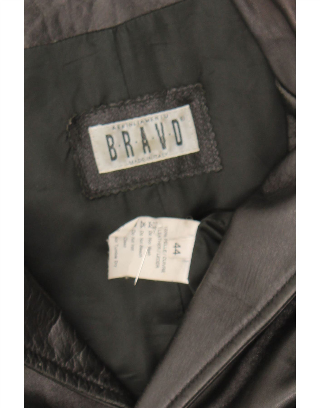 VINTAGE Womens Leather Coat IT 44 Medium Black Leather Vintage Vintage and Second-Hand Vintage from Messina Hembry 