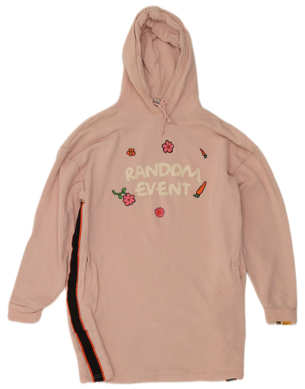 Damska sukienka z kapturem Puma z grafiką, oversize UK 10, mały, różowy, z blokami kolorów