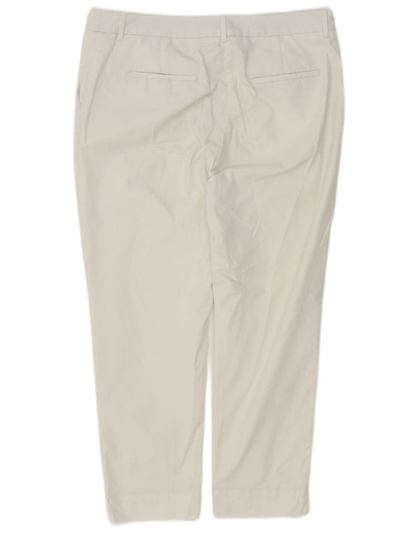 Spodnie damskie Marks & Spencer, proste, przycięte, UK 14, duże, W36, L25, białe