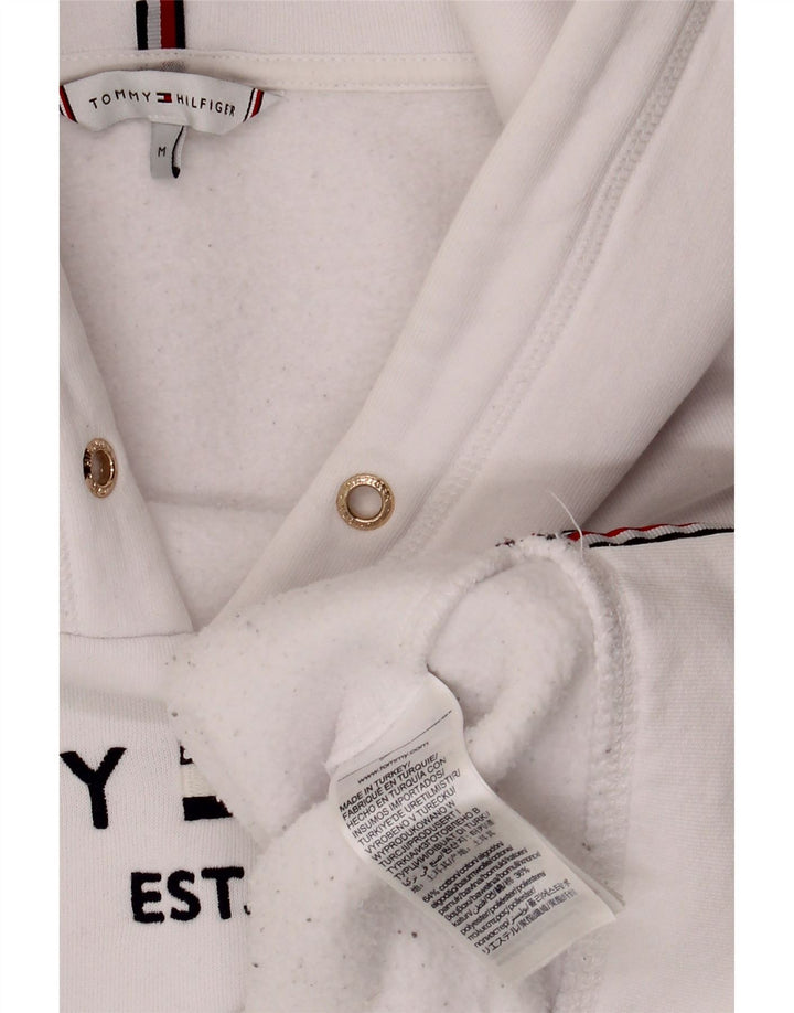 Damski sweter oversize z kapturem i grafiką TOMMY HILFIGER UK 14, średni biały