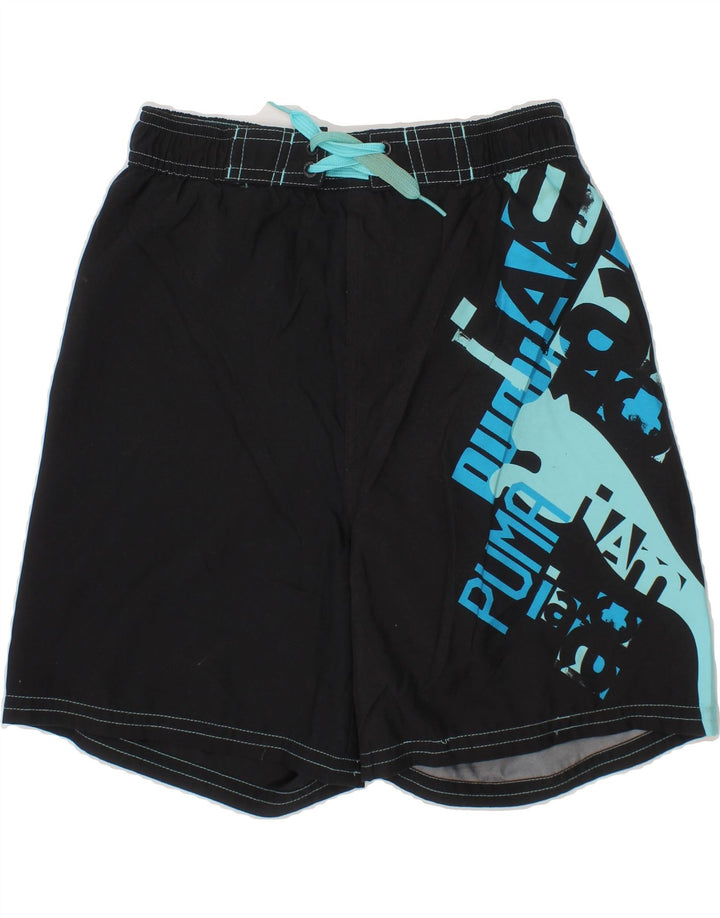 PUMA Boys Graphic Swimming Shorts 9-10 Years  Black Polyester Vintage Puma and Second-Hand Puma from Messina Hembry 