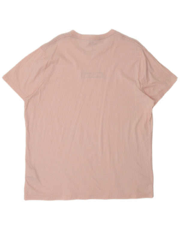 HOLLISTER Męski T-shirt Top 2XL Różowy Bawełniany