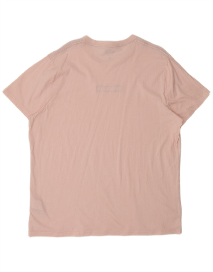HOLLISTER Męski T-shirt Top 2XL Różowy Bawełniany
