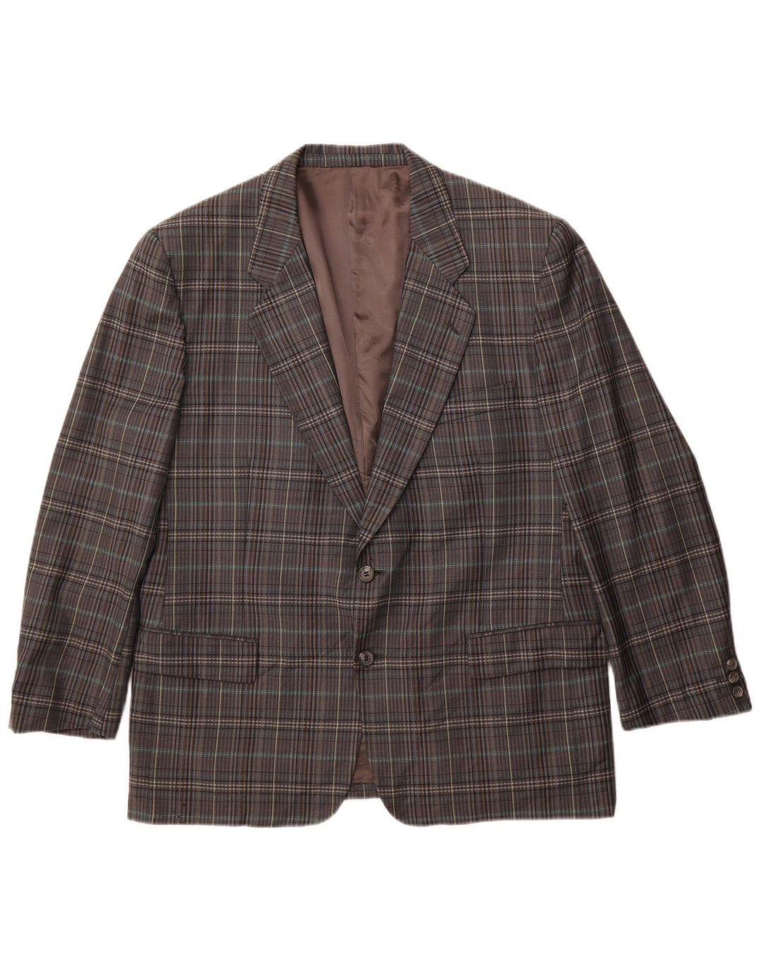 Męska marynarka zapinana na 2 guziki Gianluca Lorenzi IT 56 3XL Szara wełniana kratka