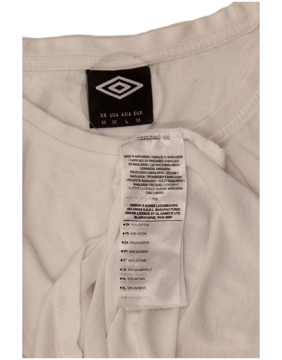 Umbro Męski T-shirt Top Średniej Białej Bawełny