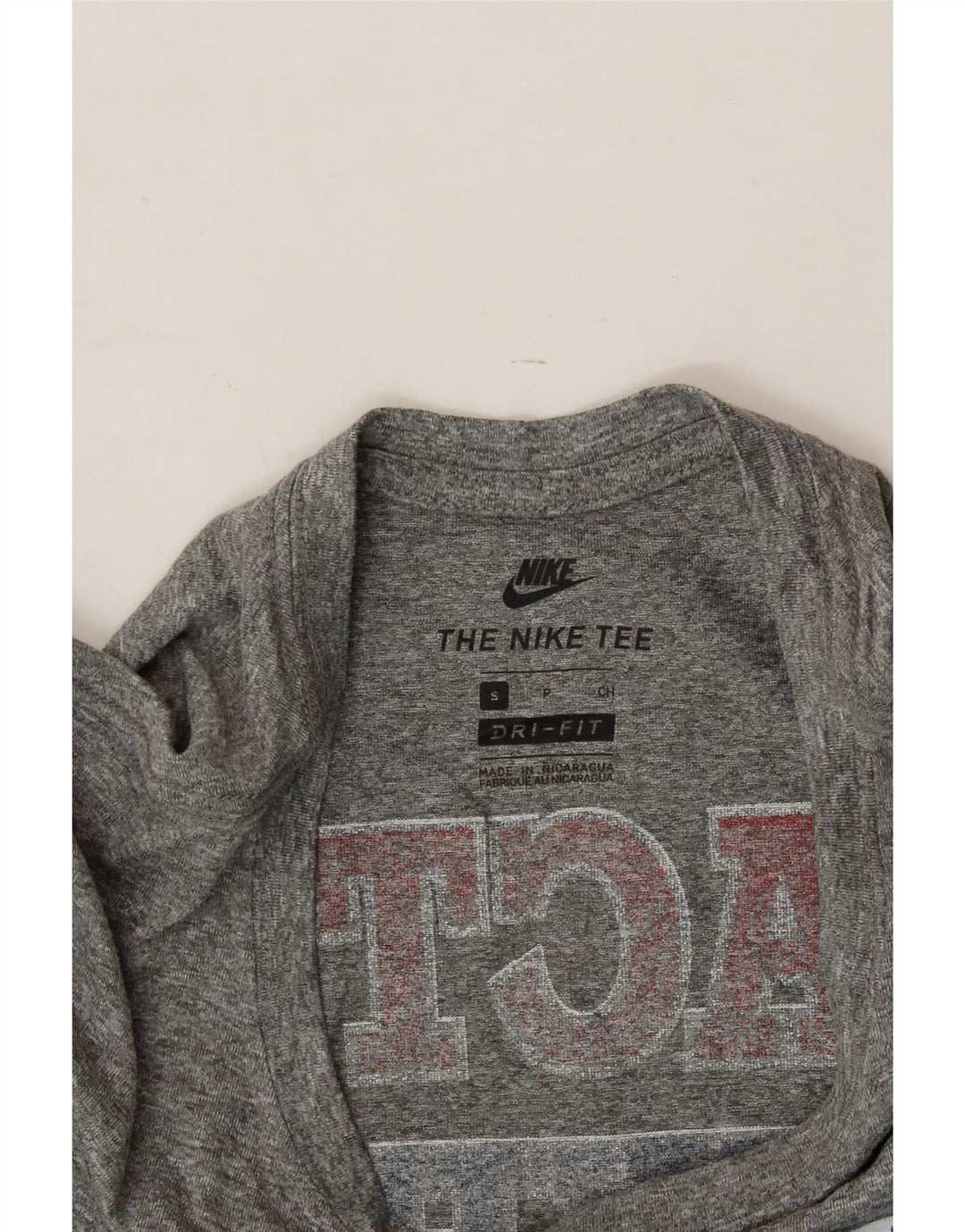 NIKE Womens CCHS Cheer Graphic T-Shirt Top UK 10 Small Grey Polyester Vintage Nike and Second-Hand Nike from Messina Hembry 