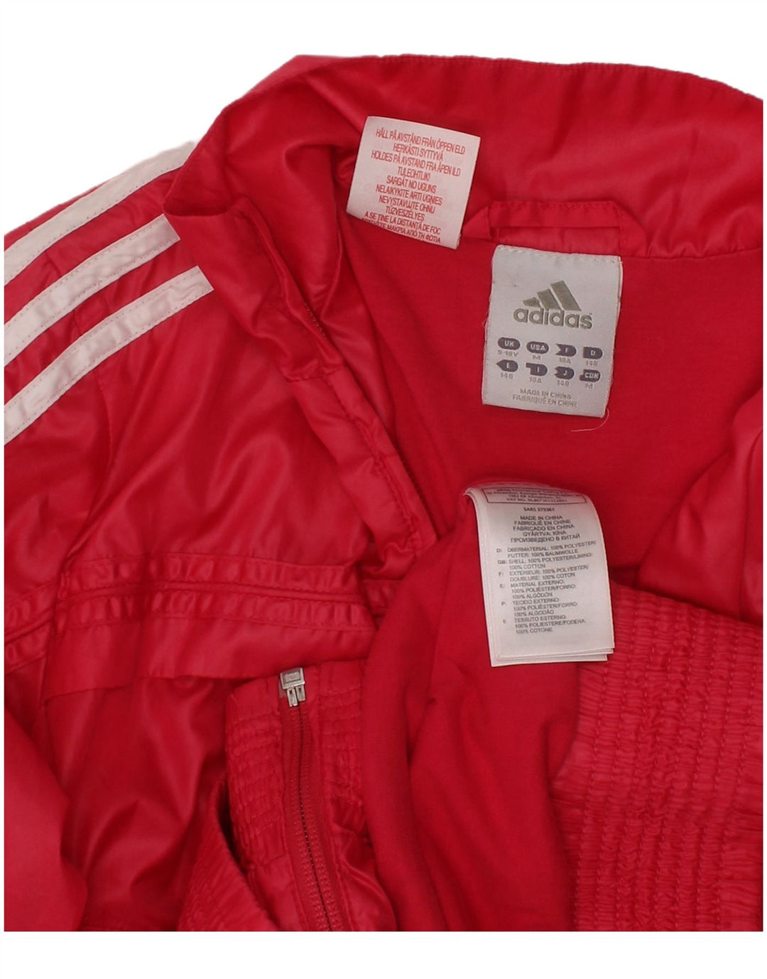 Kurtka dresowa ADIDAS dla dziewczynki z trzema paskami, 9-10 lat, różowa, poliester