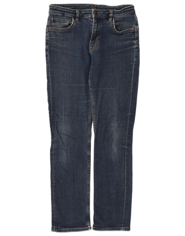 Crew Clothing Damskie proste dżinsy UK 10 małe W28 L28 niebieskie