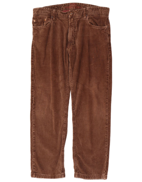 Męskie proste sztruksowe spodnie Zara EU 44 Large W34 L28 Brązowa bawełna