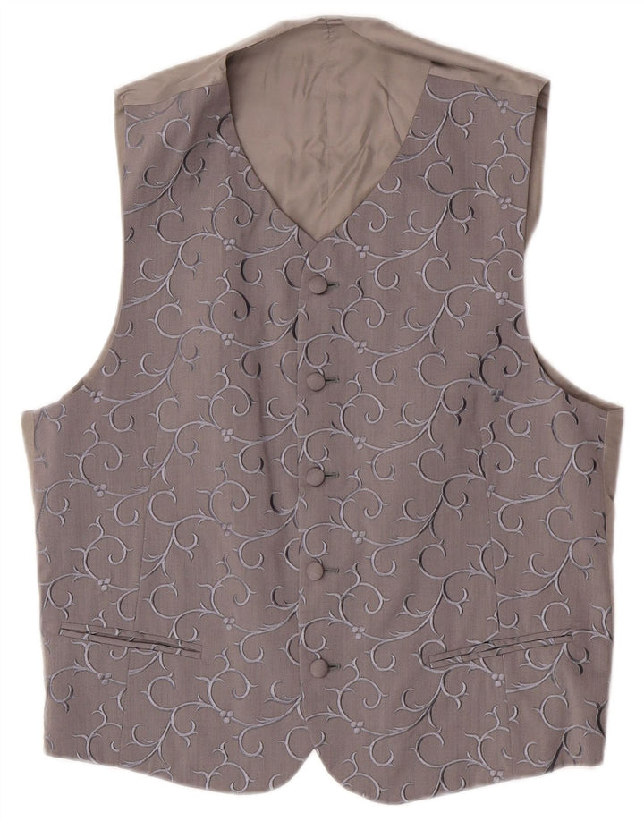 Vintage kamizelka męska w kolorze średnioszarym Paisley