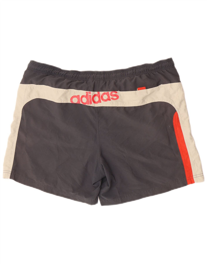 Męskie spodenki kąpielowe Adidas XL Szary poliester z blokami kolorów