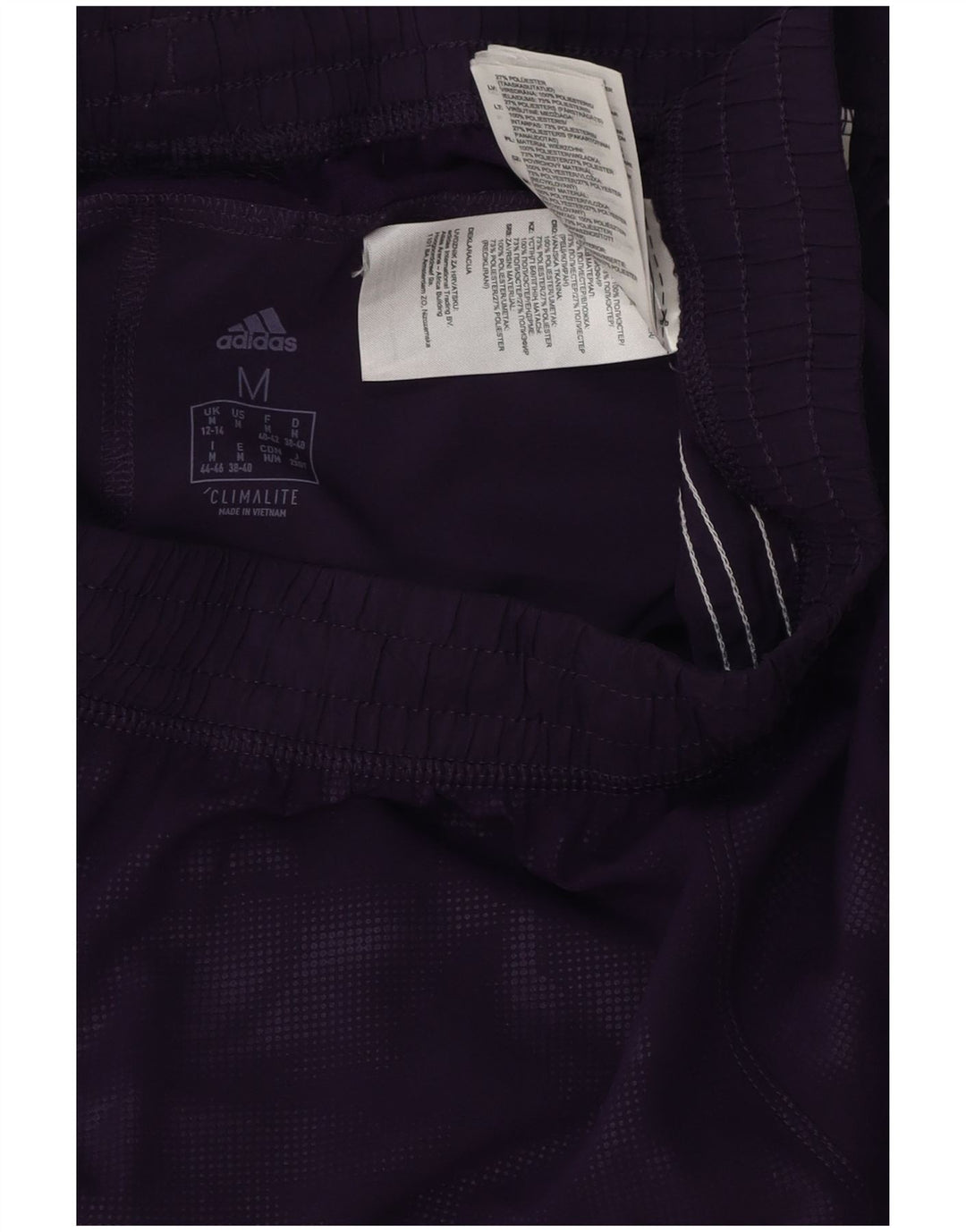 Damskie spodenki sportowe ADIDAS Climalite UK 12/14, średni fiolet, poliester