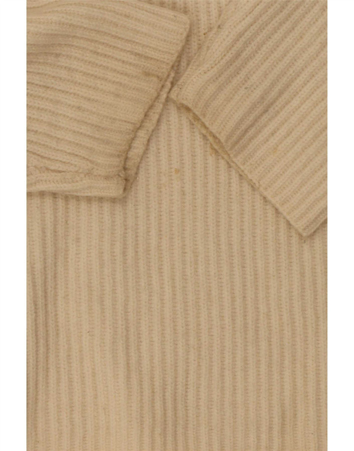 Damski sweter oversize All Saints z dekoltem w kształcie litery V, UK 14, średni złamanej bieli