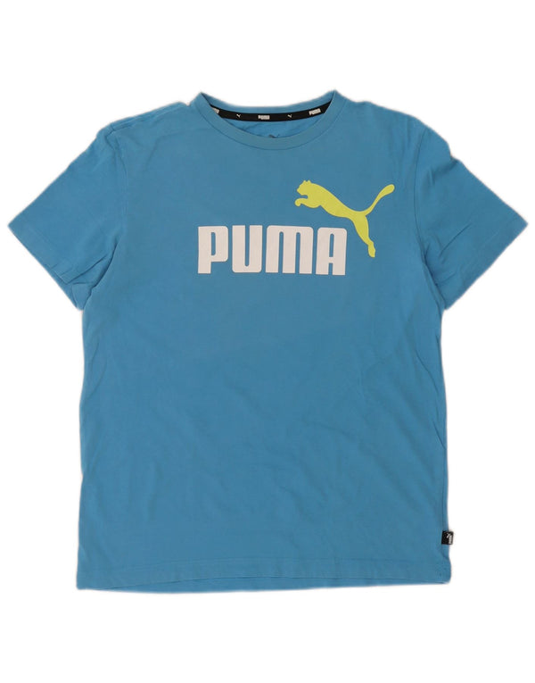 Chłopięcy T-shirt z grafiką Puma, 15-16 lat XL, niebieska bawełna