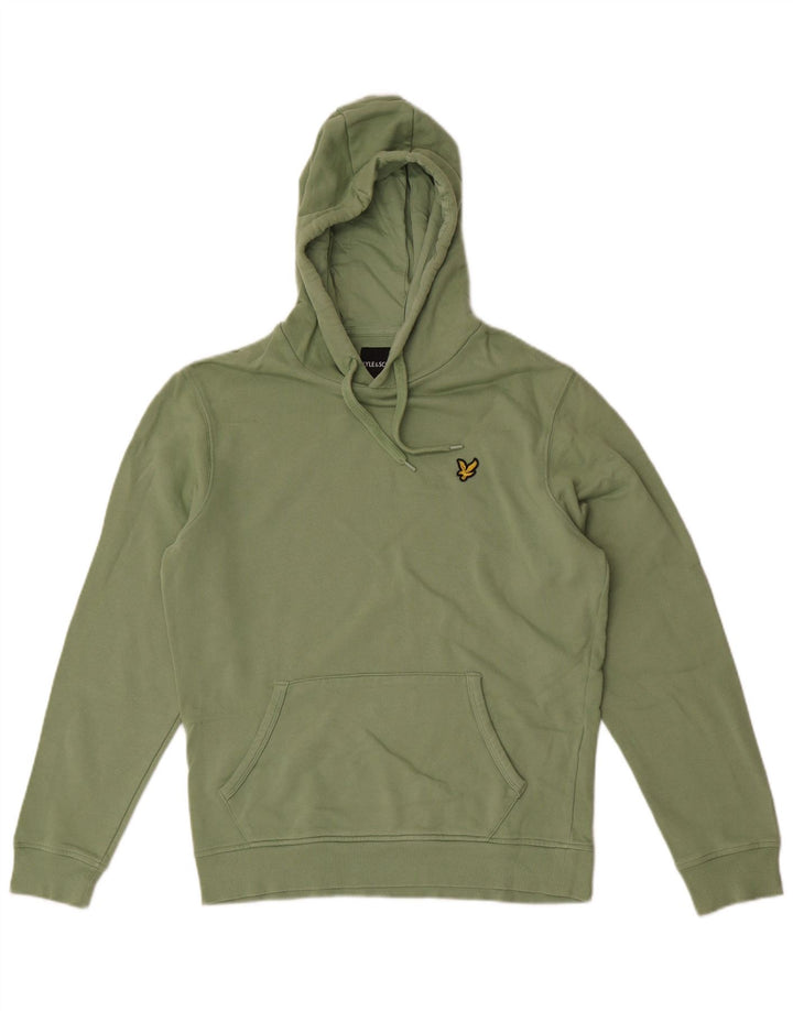 Męski sweter z kapturem Lyle & Scott, średniej wielkości, zielony, bawełniany