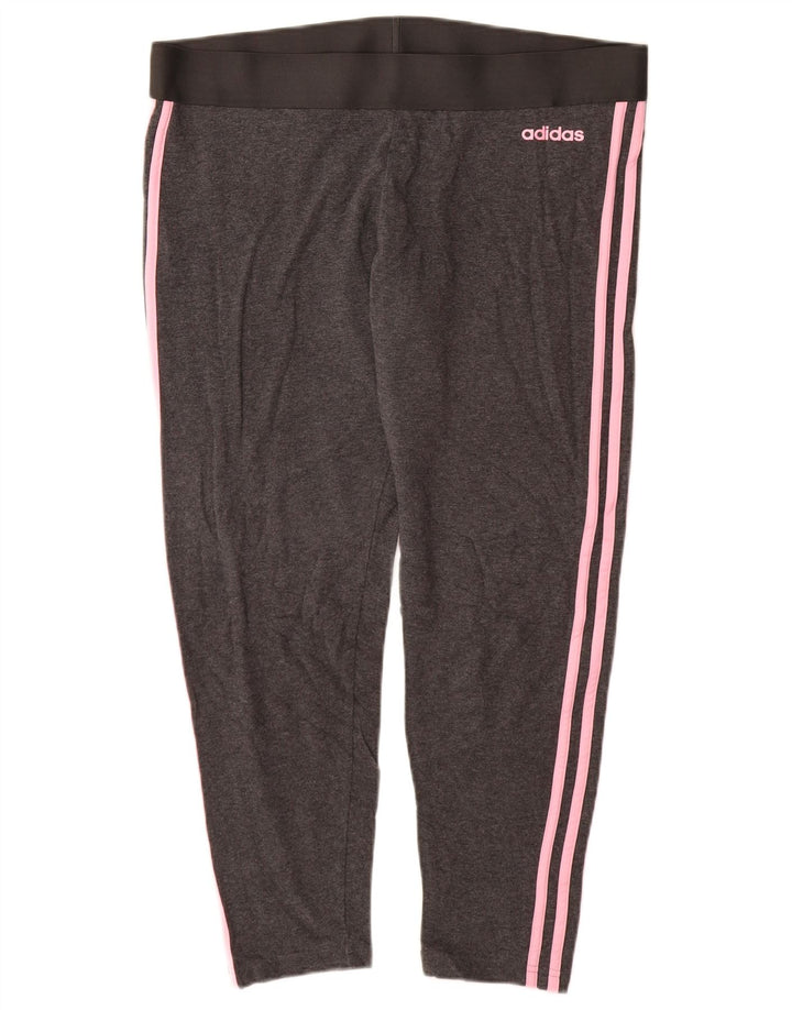 Legginsy damskie ADIDAS UK 20/22 XL, szara bawełna