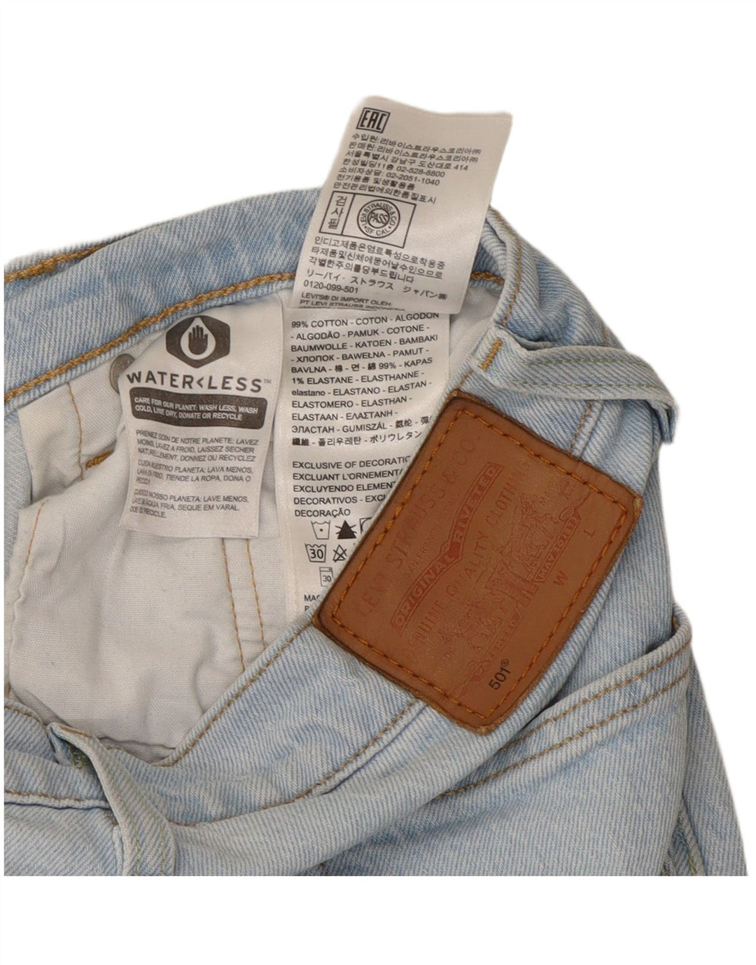 Damskie jeansy Levi's 501 Straight W27 L26 Niebieskie bawełniane