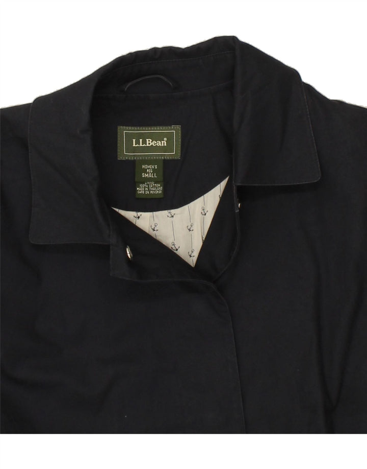 L.L.BEAN Womens Overcoat UK 10 Small Navy Blue Cotton Vintage L.L.Bean and Second-Hand L.L.Bean from Messina Hembry 