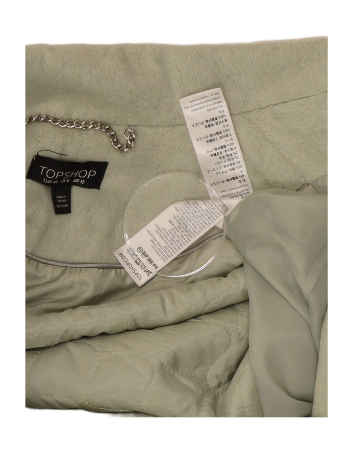 Płaszcz damski Topshop UK 12, średni zielony poliester