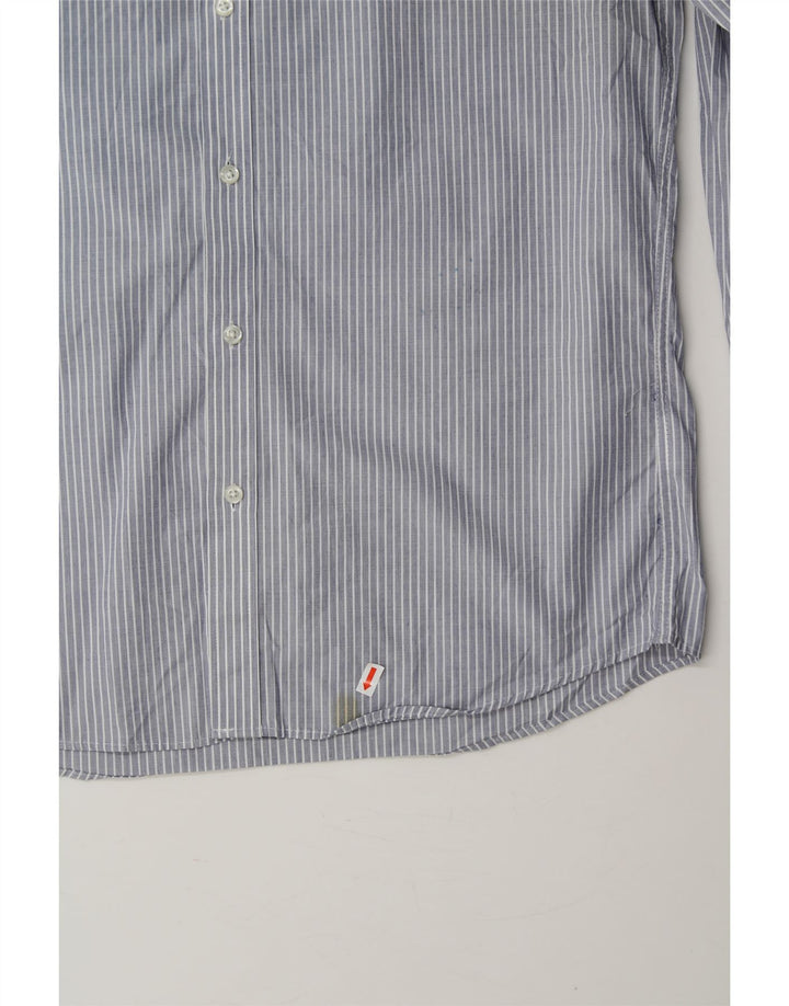 IZOD Mens Slim Fit Shirt Size 15 1/2 Medium Blue Striped Cotton Vintage Izod and Second-Hand Izod from Messina Hembry 