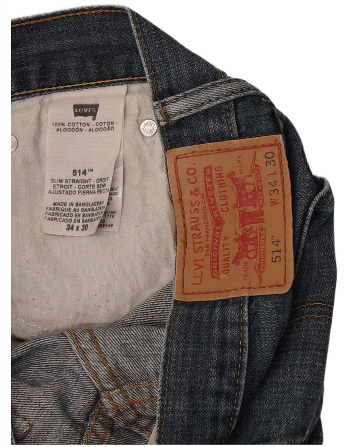 Męskie jeansy Levi's 514 Slim Straight W34 L40 Niebieskie bawełniane