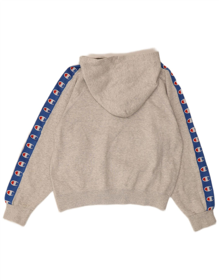 Damska bluza z kapturem typu oversize CHAMPION, z grafiką, UK 10, mała, szara