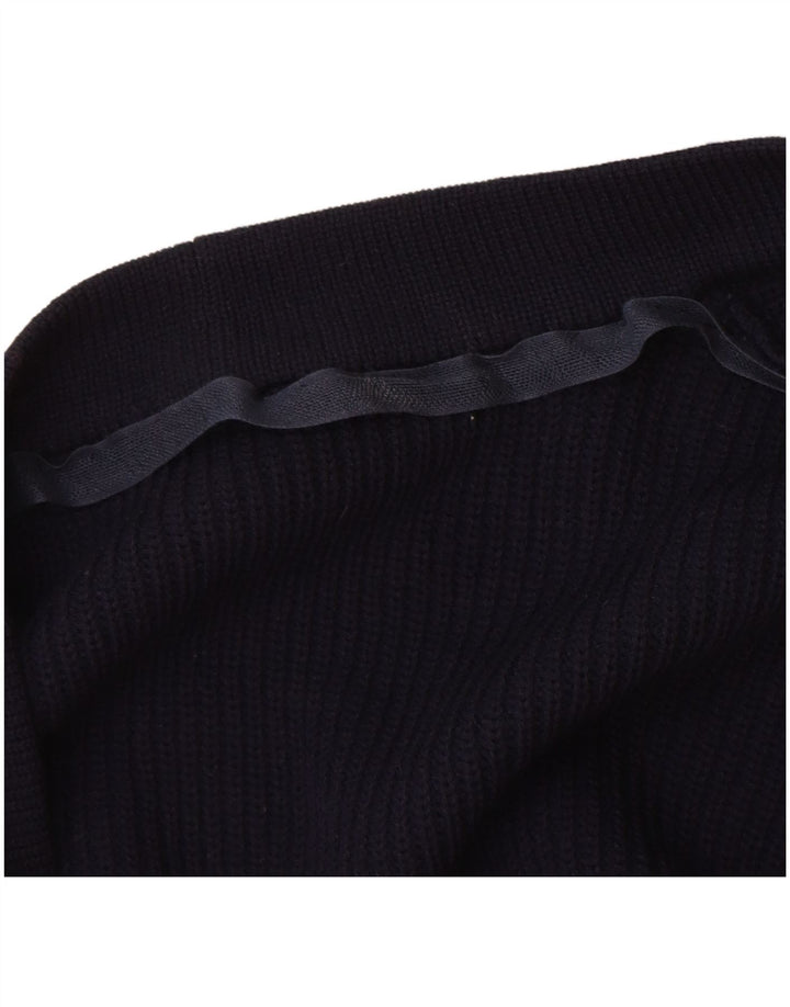 Sweter męski w stylu vintage, duży, granatowy, nowa wełna