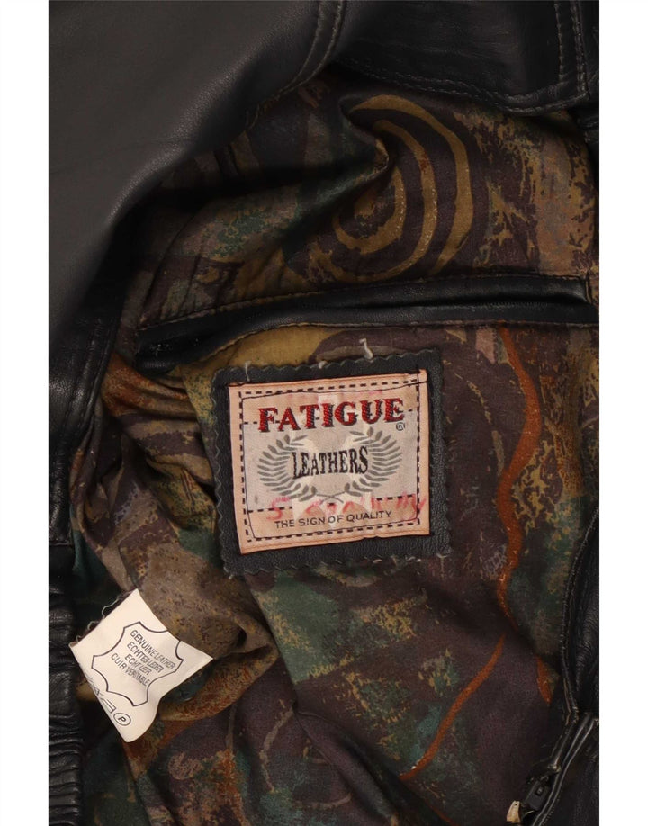 Męska kurtka skórzana vintage o luźnym kroju EU 48 Medium Black
