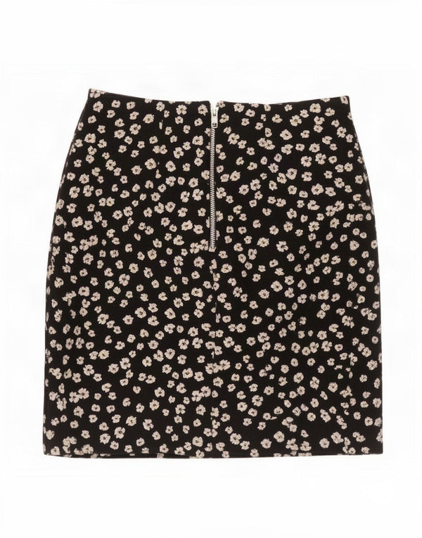 Dorothy Perkins Damska mini spódniczka UK 8 Small W27 Czarny kwiatowy poliester