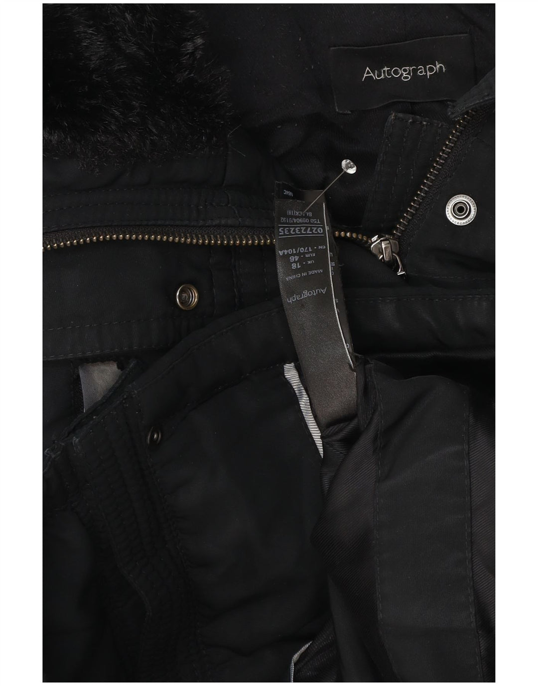 Marks & Spencer Damska kurtka parka z kapturem i autografem, UK 18 XL, czarna