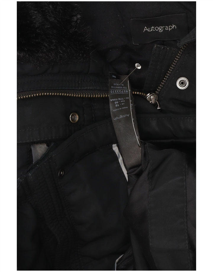 Marks & Spencer Damska kurtka parka z kapturem i autografem, UK 18 XL, czarna