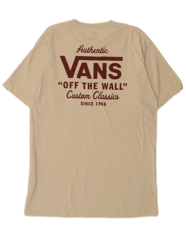 Męski T-shirt Vans o klasycznym kroju z grafiką, średnio beżowy, bawełniany