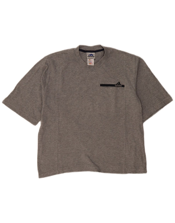 Adidas Mens T-Shirt Top UK 40/42 Medium Grey Cotton