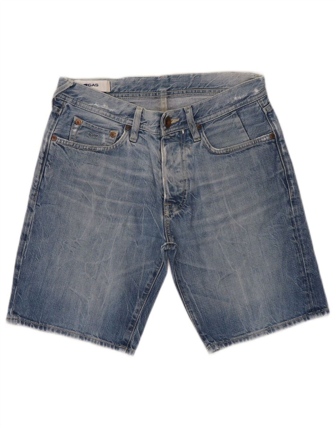 Damskie spodenki jeansowe Gas W29 Średni niebieski, bawełniany