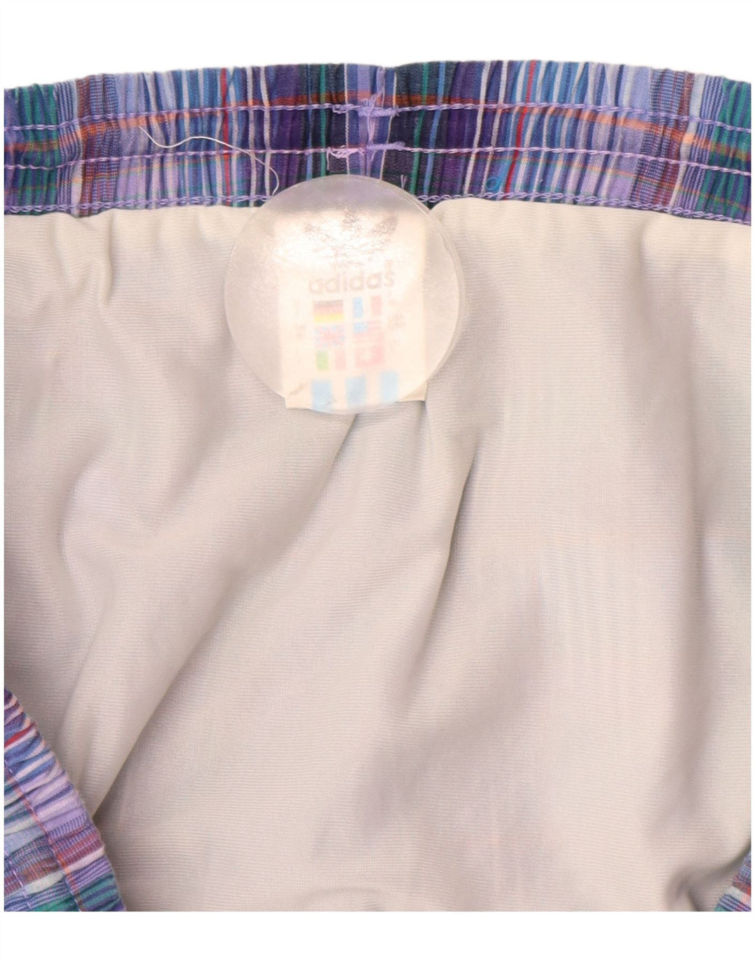 Męskie spodenki kąpielowe ADIDAS, duże, bawełniane, w niebieską kratkę