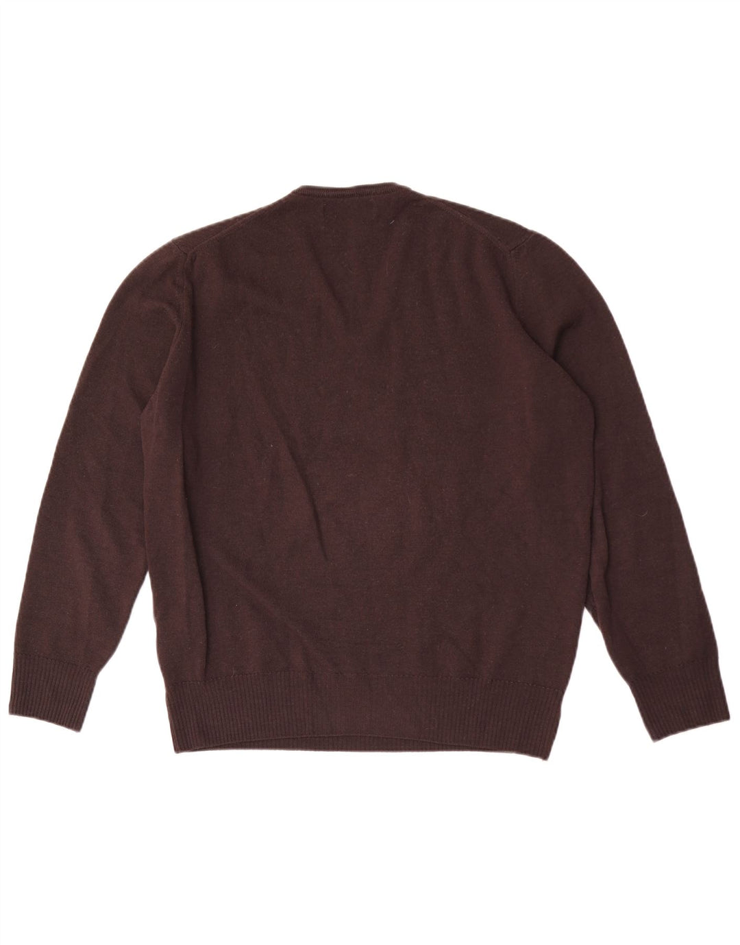 Męski sweter Zara z dekoltem w kształcie litery V, XL, brązowa wełna