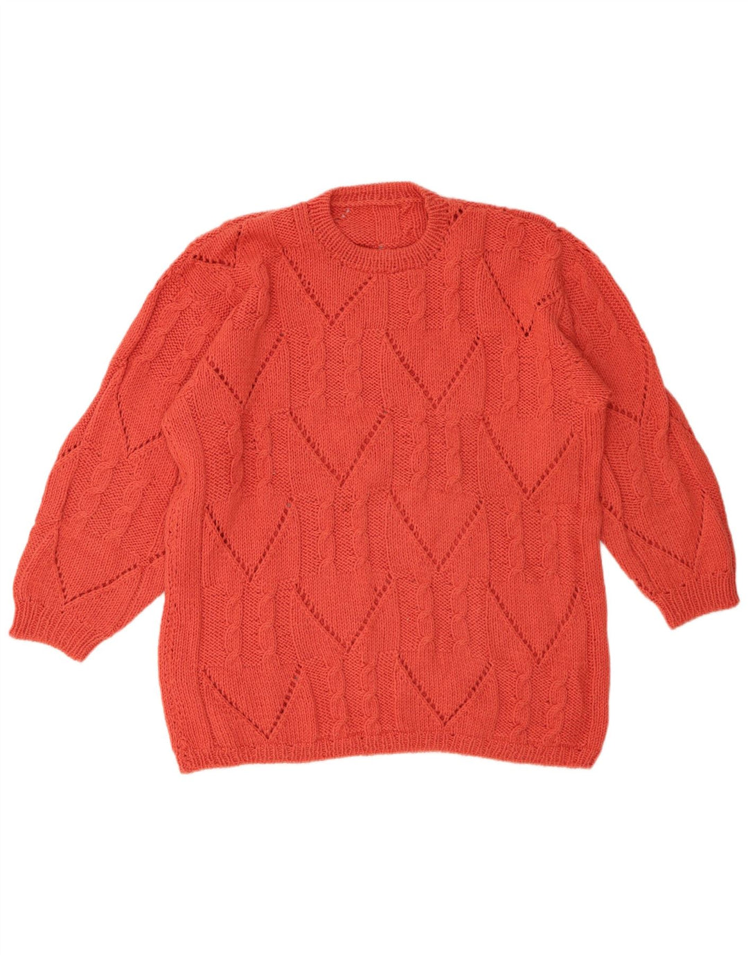 Sweter damski VINTAGE z okrągłym dekoltem UK 18 XL czerwony