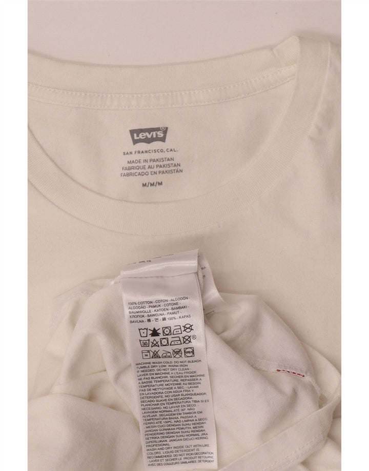 Damska koszulka z grafiką Levi's Top UK 14 Średnia biała bawełna