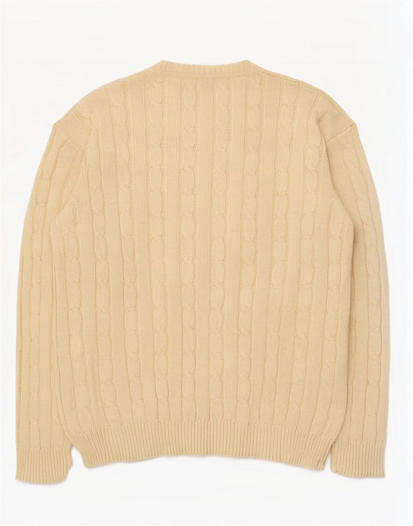 Vintage męski sweter rozpinany XL beżowa bawełna