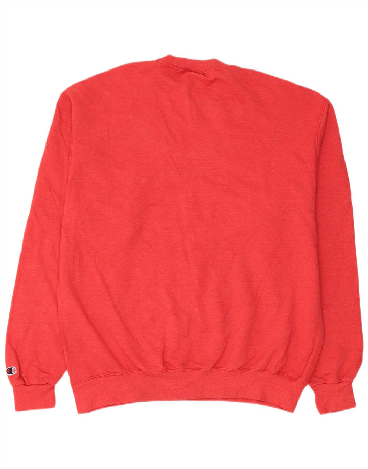 Męski sweter z grafiką Champion, duży, czerwony, bawełniany