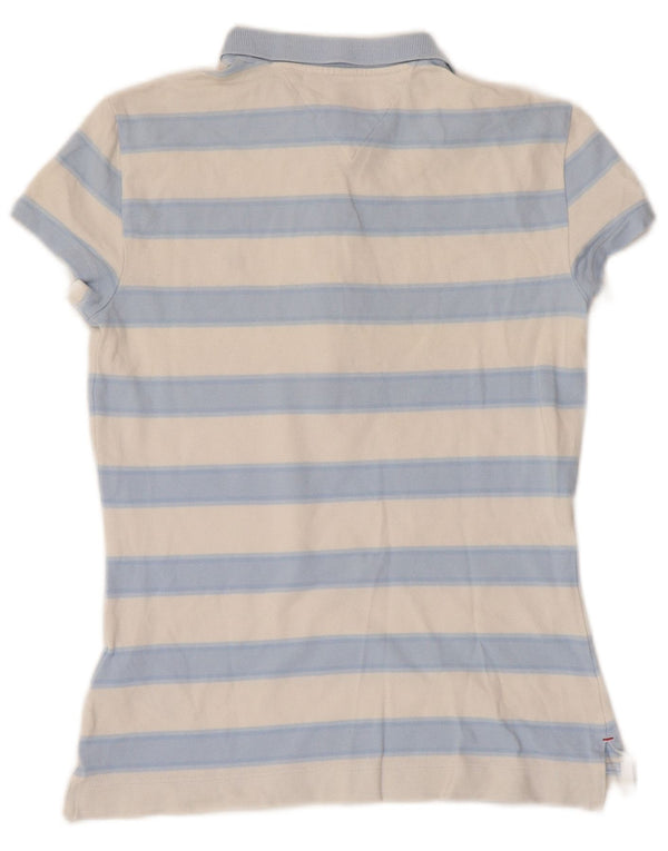 Damska koszulka polo TOMMY HILFIGER slim fit UK 6 XS, bawełniana w niebieskie paski