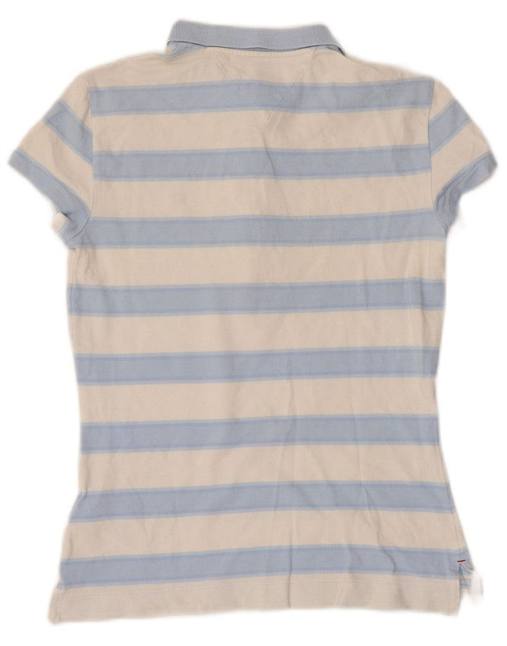 Damska koszulka polo TOMMY HILFIGER slim fit UK 6 XS, bawełniana w niebieskie paski
