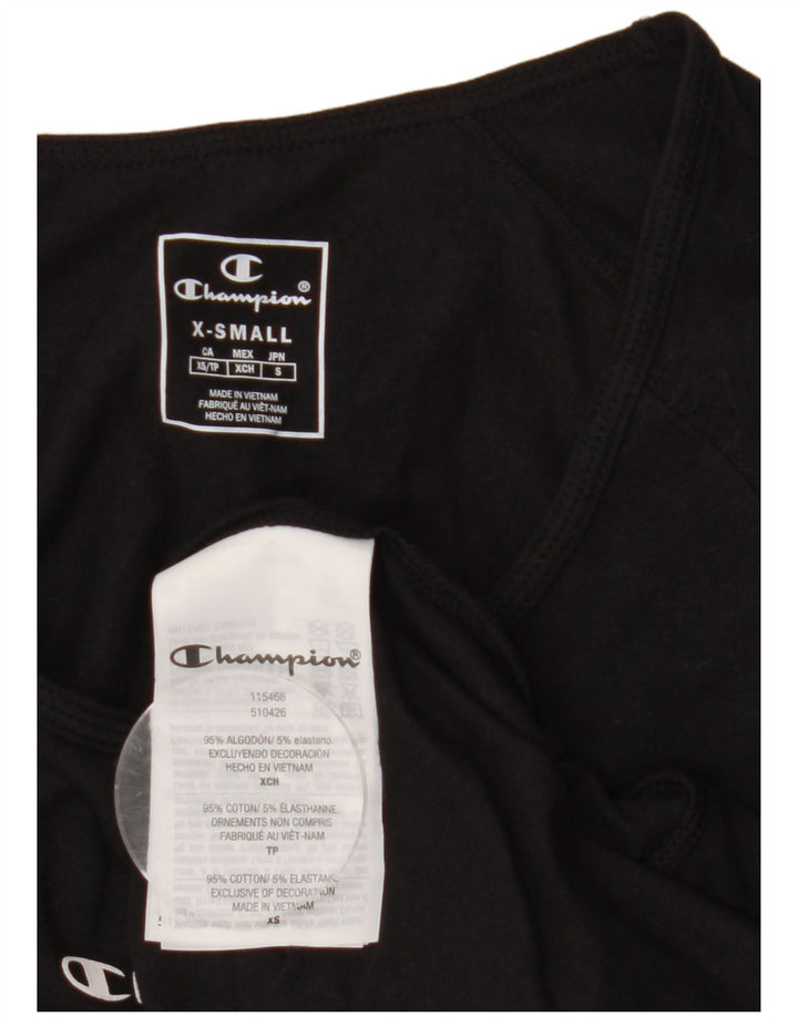 Koszulka damska CHAMPION Top UK 6 XS, czarna bawełna