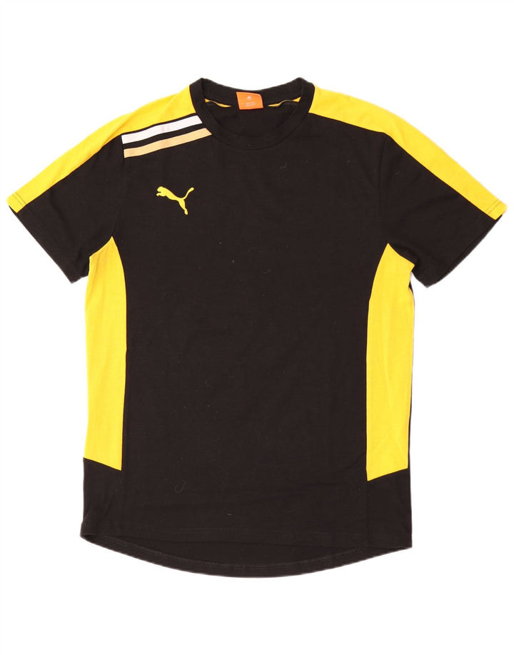 Męska koszulka z grafiką Puma Top, średni czarny poliester z blokami kolorów