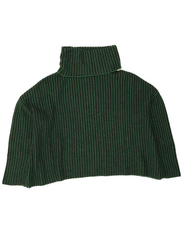 Damski sweter oversize Zara z wywijanym dekoltem UK 14 w średnie zielone paski