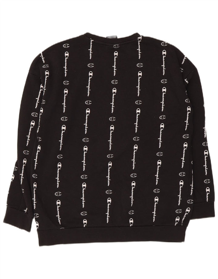 Chłopięcy sweter z grafiką Champion, 13-14 lat XL, czarny, bawełniany