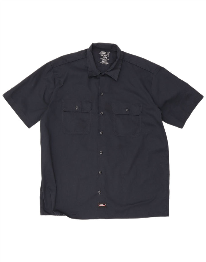 Męska koszula z krótkim rękawem Dickies, duży, granatowy, poliester