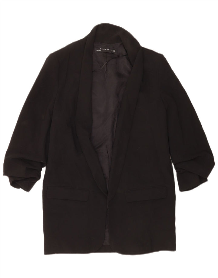 Damska marynarka Zara, otwarta, oversize, UK 6 XS, czarny poliester